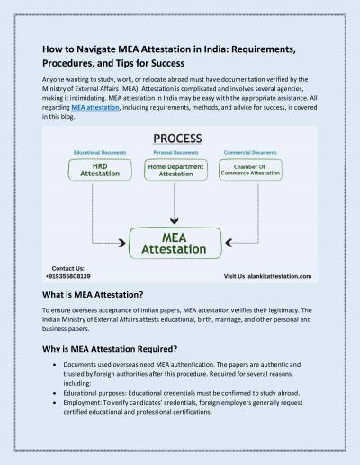 How to Navigate MEA Attestation in India: Requirements, Procedures, and Tips for Success