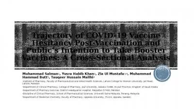 Trajectory of COVID-19 Vaccine Hesitancy Post-Vaccination and Public’s Intention to Take Booster