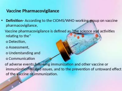 Vaccine Pharmacovigilance