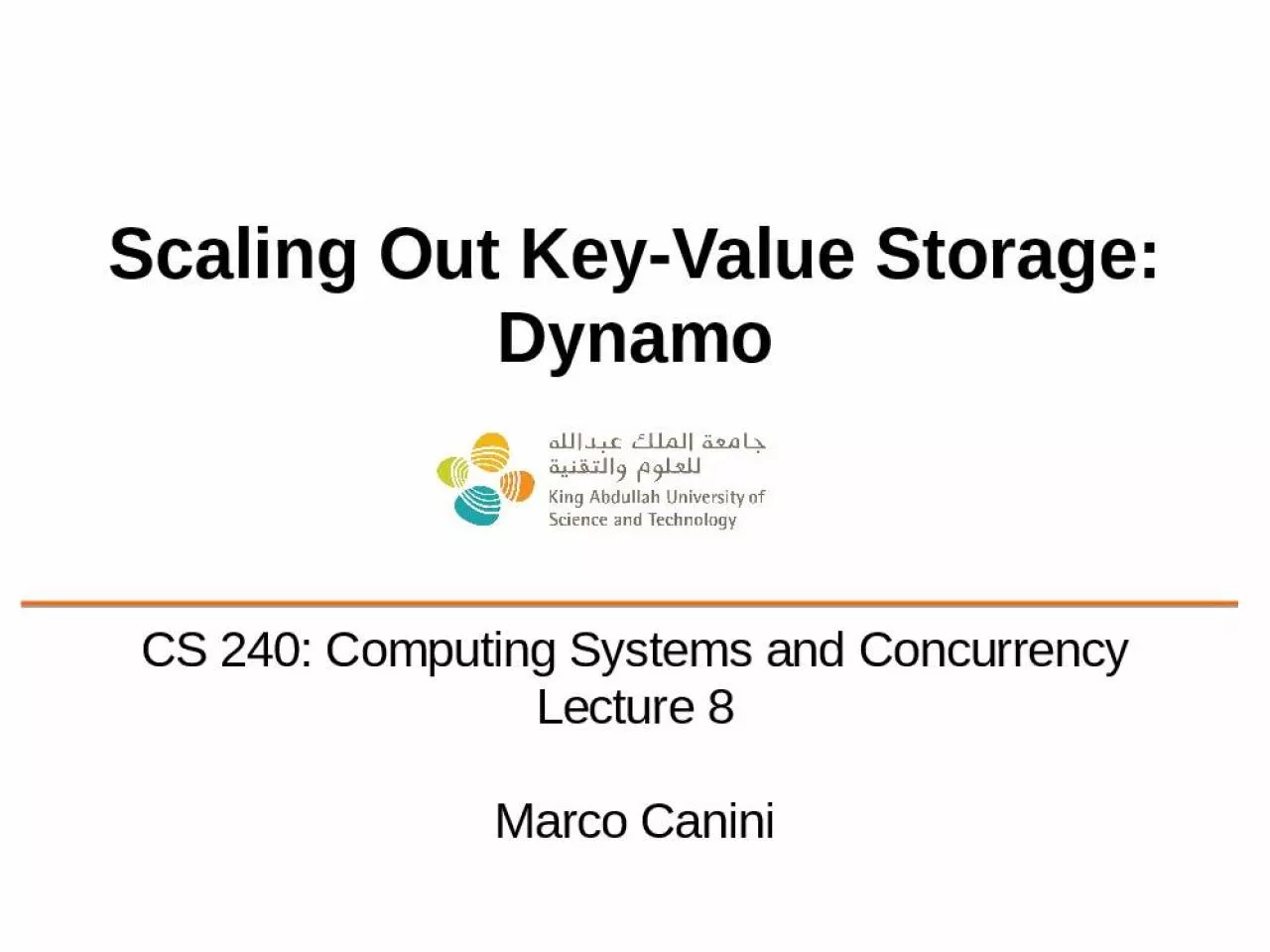 PPT-Scaling Out Key-Value Storage: Dynamo