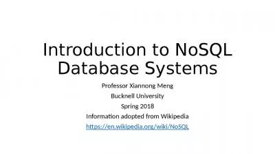 Introduction to NoSQL Database Systems