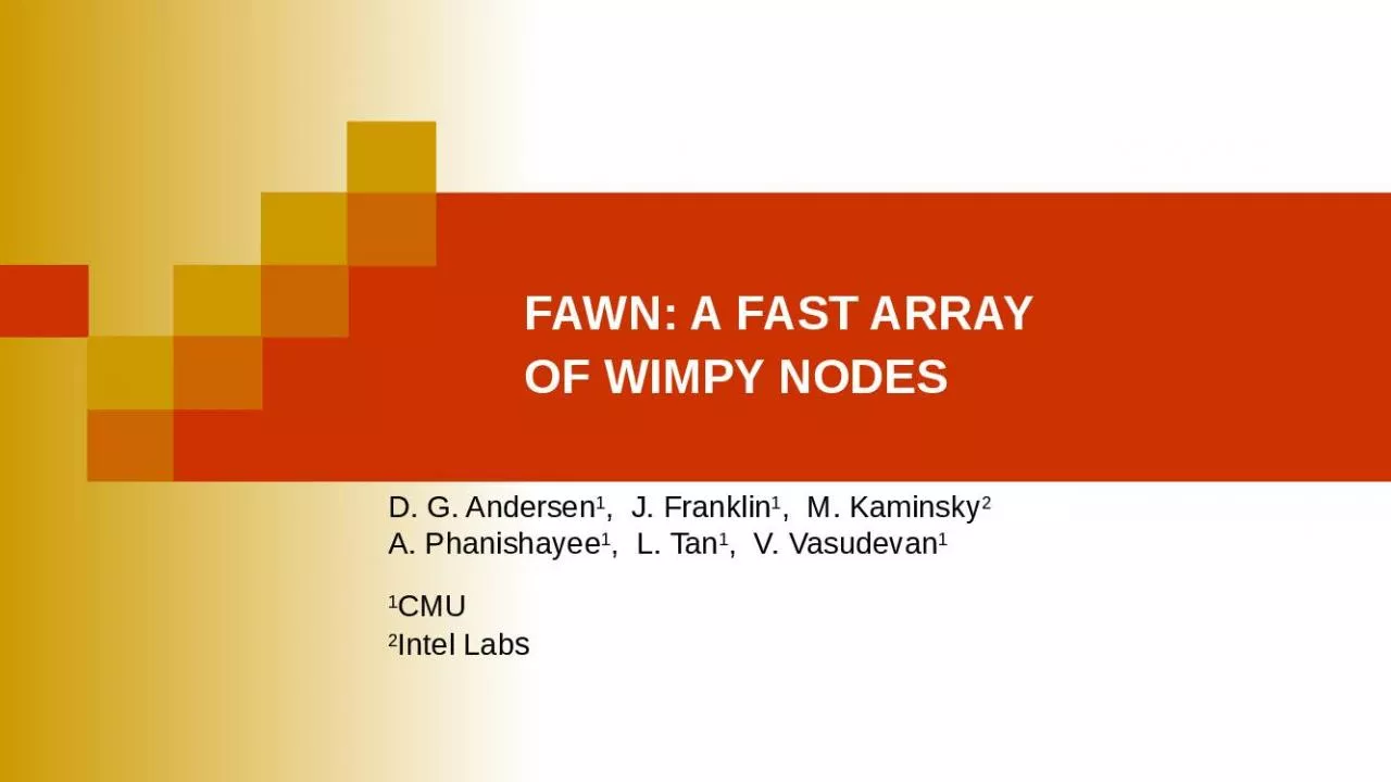 PPT-FAWN: A FAST ARRAY OF WIMPY NODES