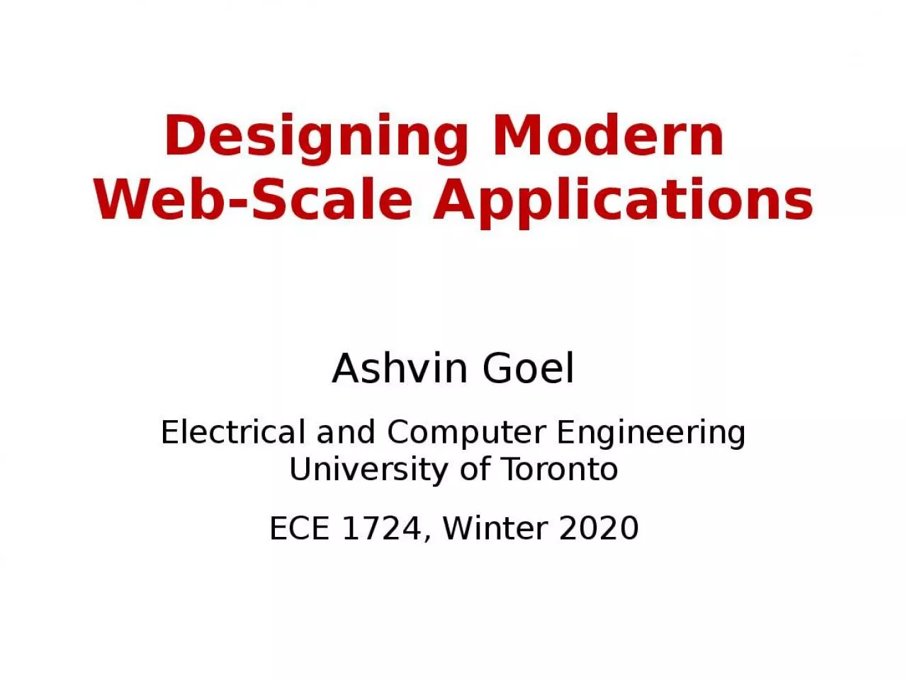 PPT-Designing Modern Web-Scale Applications