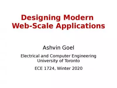 Designing Modern  Web-Scale Applications