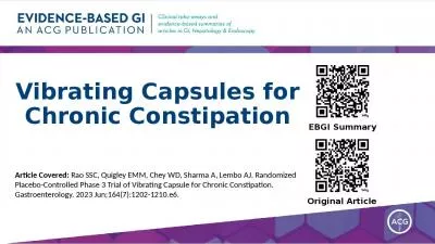 Vibrating Capsules for Chronic Constipation