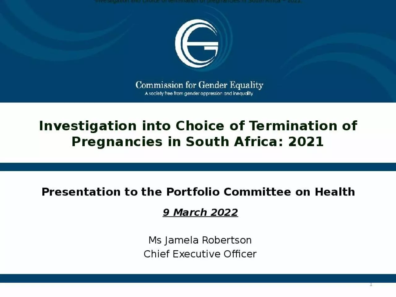 PPT-1 Presentation to the Portfolio Committee on Health