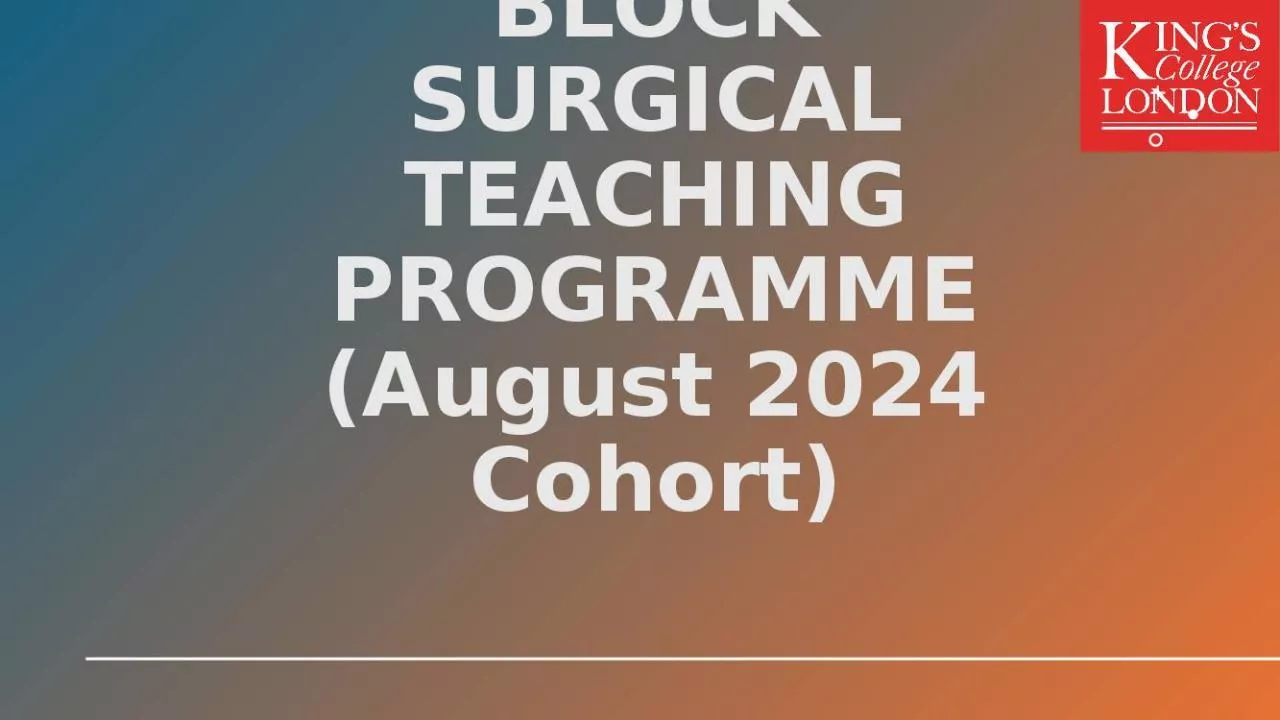 PPT-YEAR-5 ACUTE CARE BLOCK SURGICAL TEACHING PROGRAMME