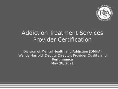 Addiction Treatment Services Provider Certification