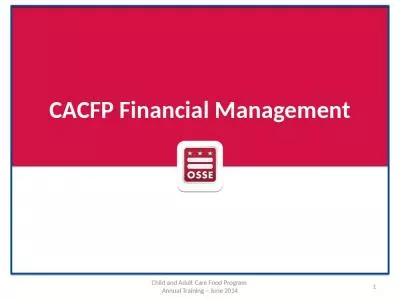 CACFP Financial  Management