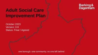 Adult Social Care  Improvement Plan