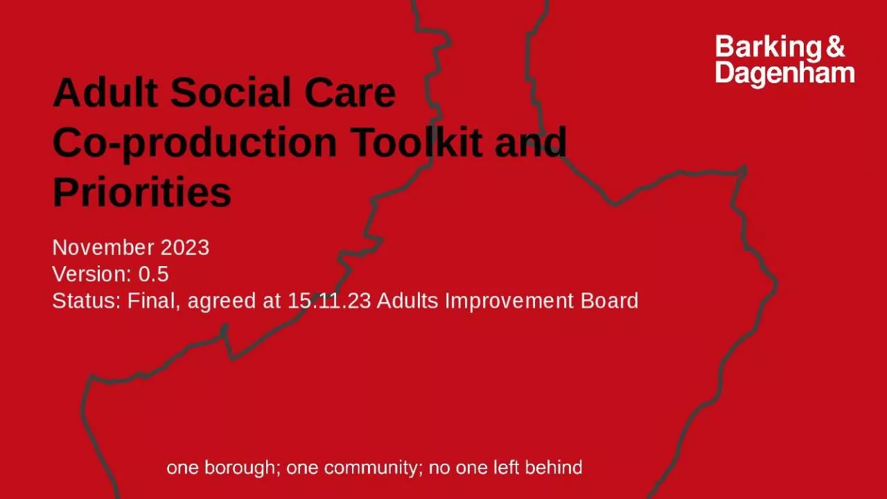 PPT-Adult Social Care Co-production Toolkit and Priorities