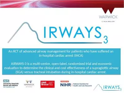 A n RCT of advanced airway management for patients who have suffered an