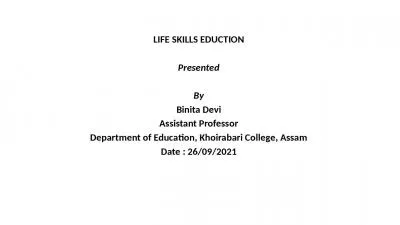 LIFE SKILLS EDUCTION Presented