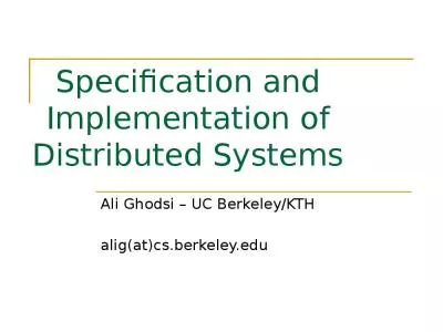 Specification and Implementation of Distributed Systems