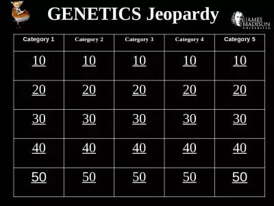 GENETICS Jeopardy Category 1