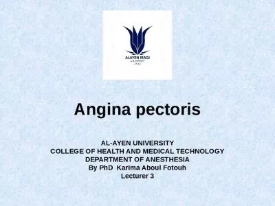 Angina pectoris AL-AYEN UNIVERSITY