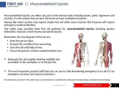 1 FIRST AID   ||  Musculoskeletal Injuries