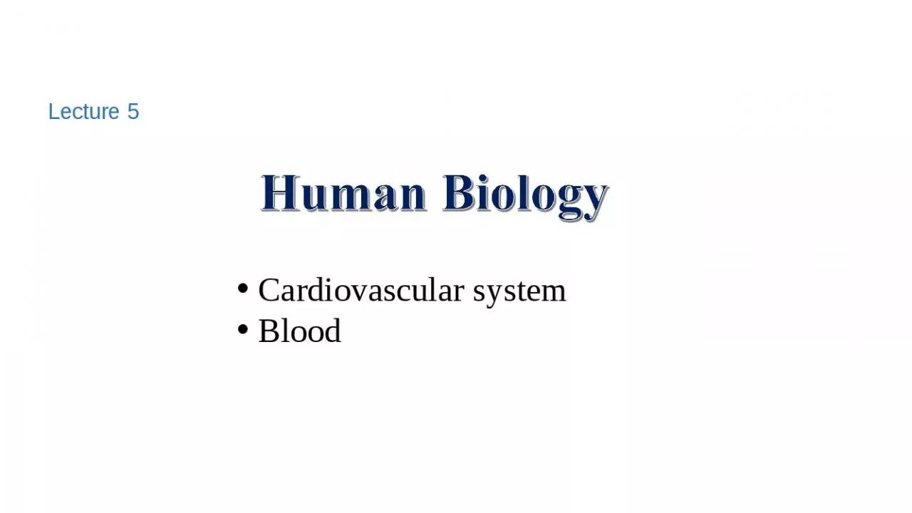 PPT-Lecture 5 Cardiovascular