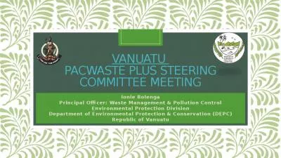 VANUATU  PACWASTE PLUS STEERING COMMITTEE MEETING