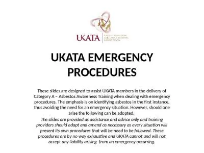 UKATA EMERGENCY PROCEDURES