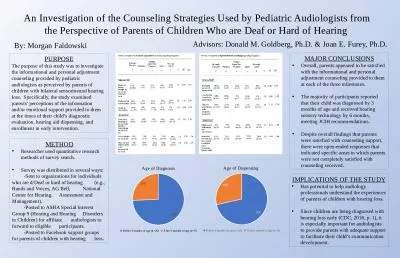  An Investigation of the Counseling Strategies Used by Pediatric Audiologists from the