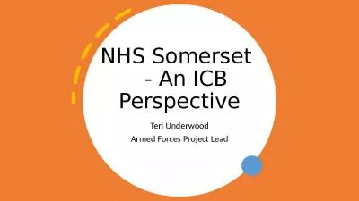 NHS Somerset 	- An ICB Perspective