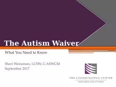 The Autism Waiver What  Y