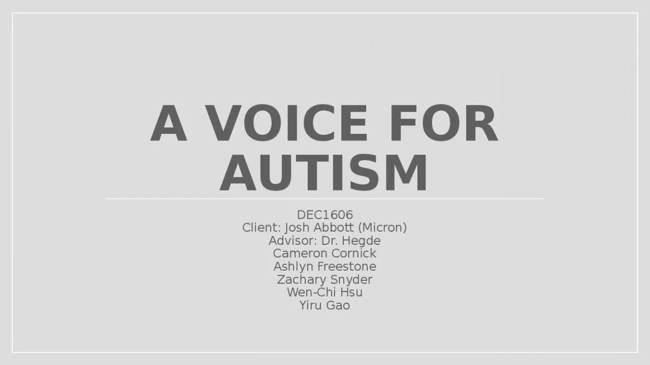 PPT-A Voice for autism DEC1606