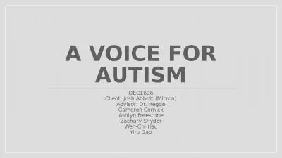 A Voice for autism DEC1606