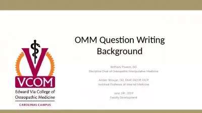 OMM Question Writing Background