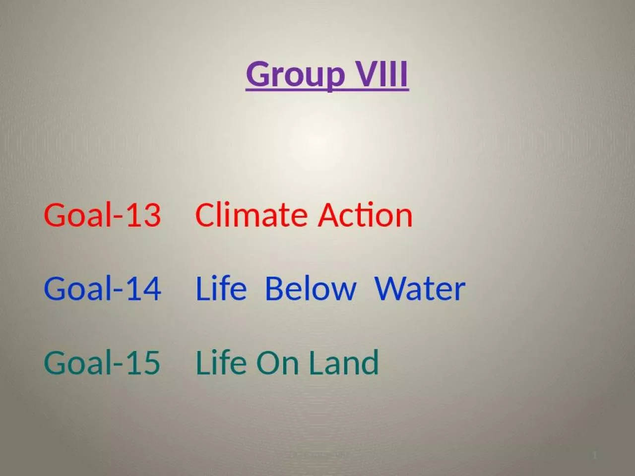 PPT-Group VIII Goal-13 Climate Action