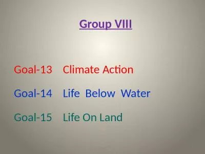 Group VIII Goal-13    Climate Action