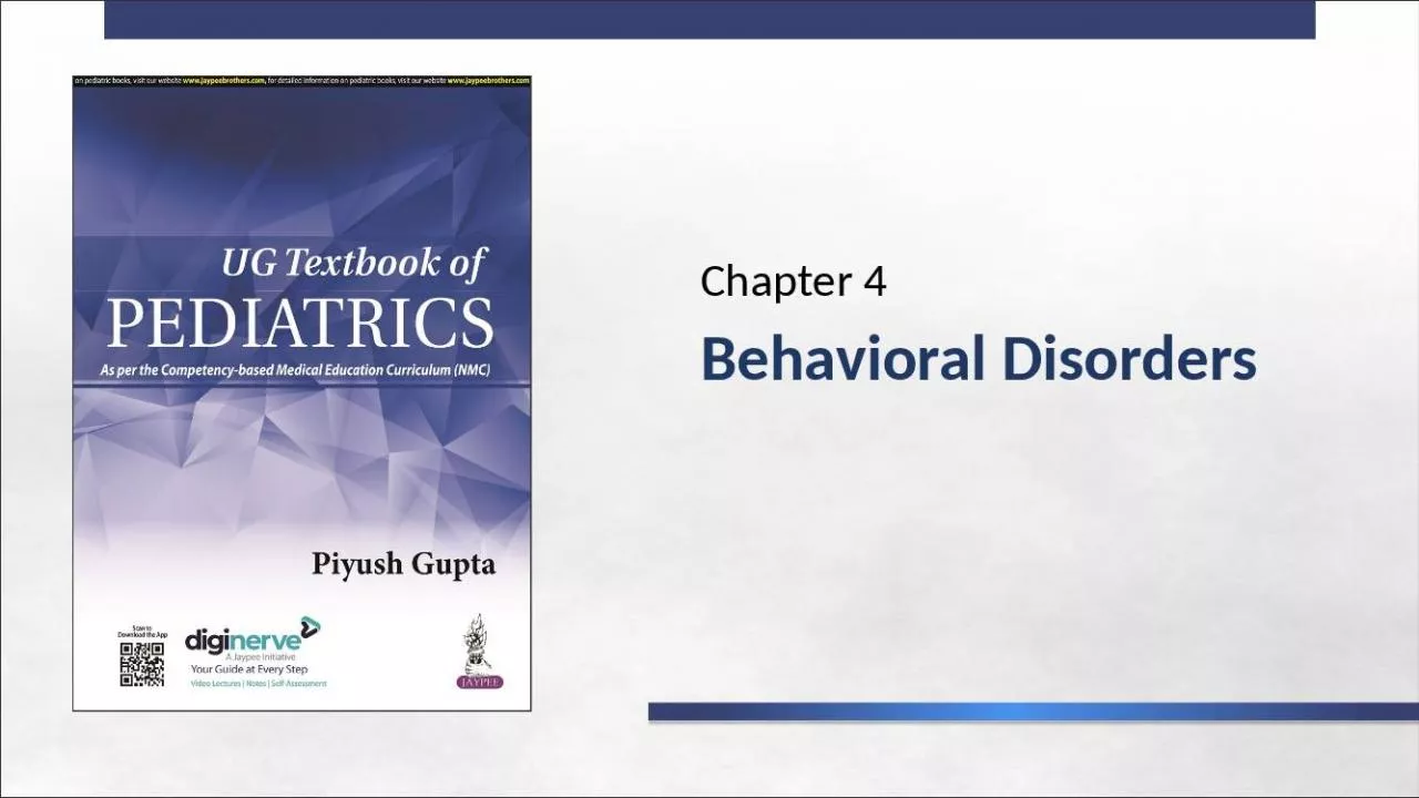 PPT-Behavioral Disorders Chapter 4