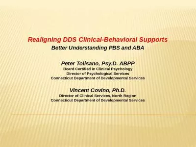 Realigning DDS Clinical-Behavioral Supports