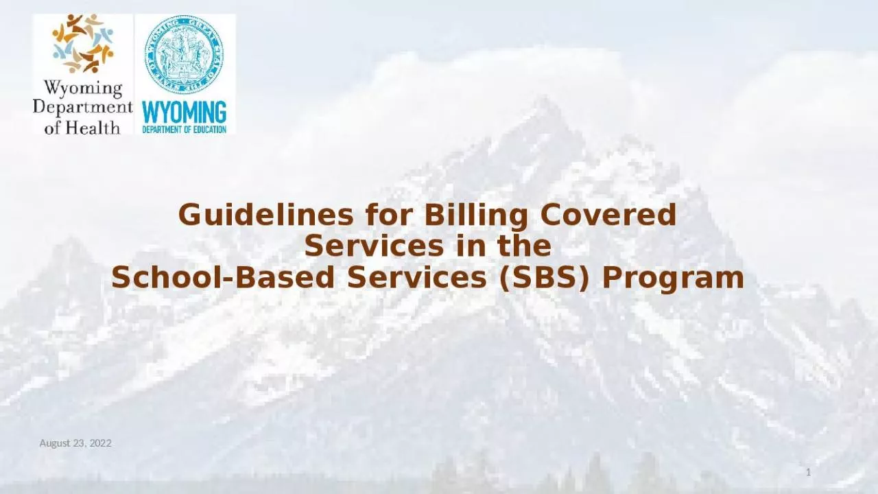 PPT-Guidelines for Billing Covered Services in the