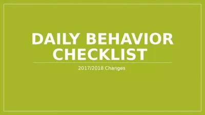 Daily Behavior checklist