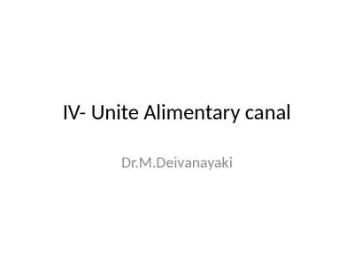 IV- Unite Alimentary canal