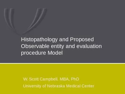 Histopathology and Proposed Observable entity and evaluation procedure Model