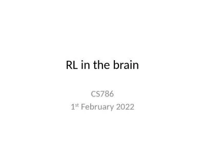 RL in the brain CS786 1 st