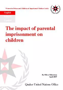 Women in Prison and Children of Imprisoned Mothers Series