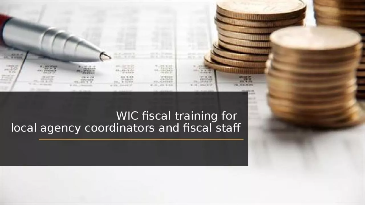 PPT-WIC fiscal training for