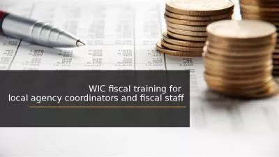 WIC fiscal training for