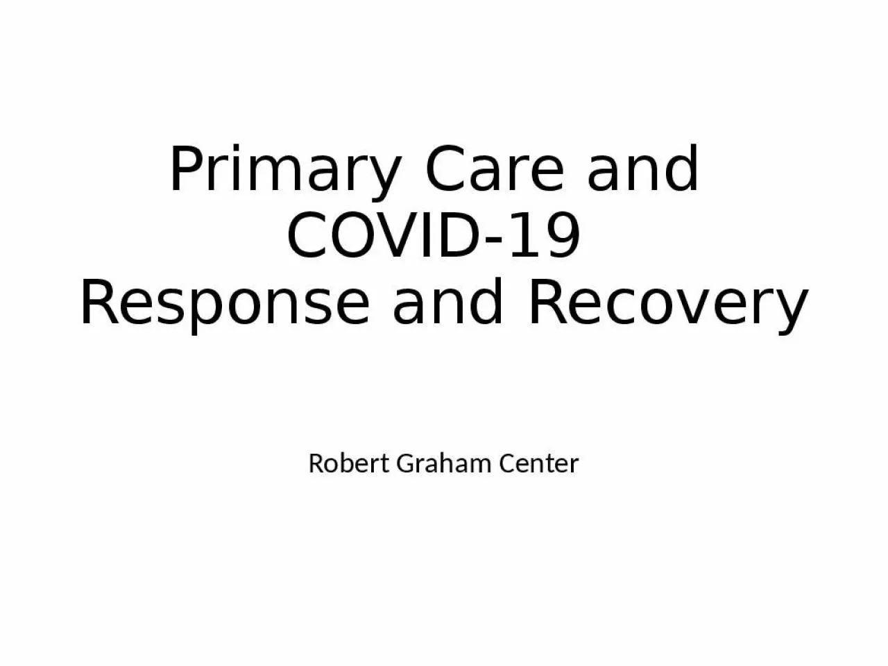 PPT-Primary Care and COVID-19