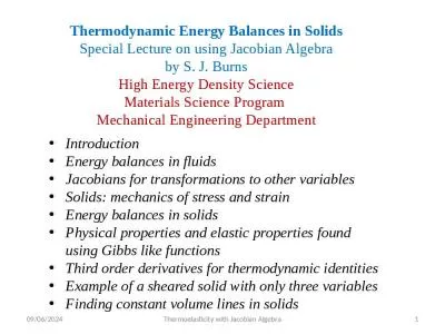 Thermodynamic Energy Balances in Solids