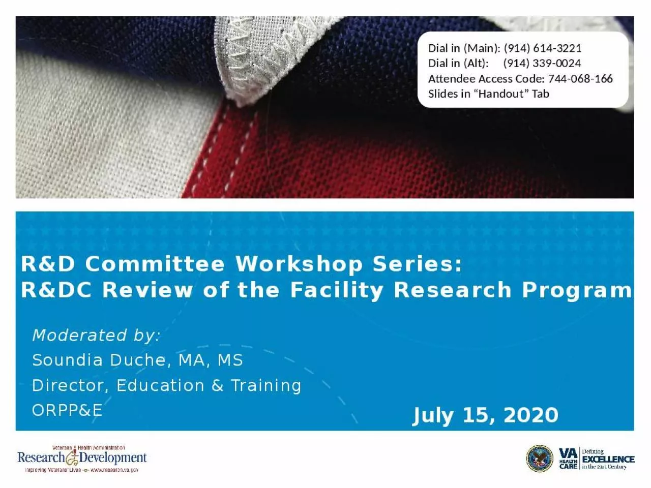 PPT-R&D Committee Workshop Series: