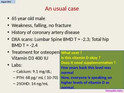 An usual case 65 year old male