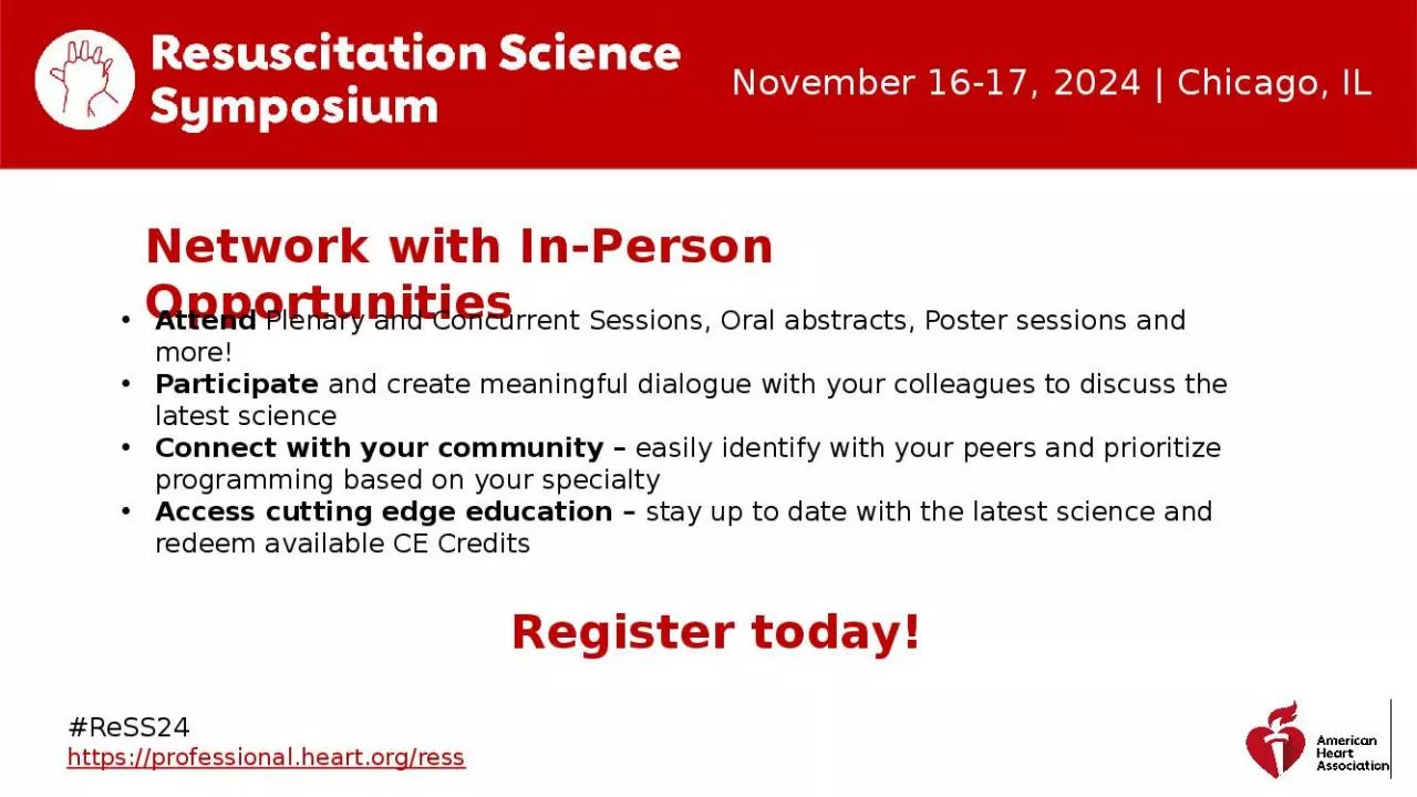 PPT-Resuscitation Science Symposium Opportunities