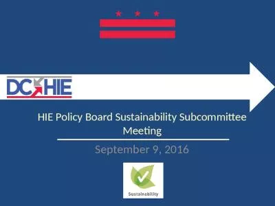 HIE Policy Board Sustainability Subcommittee Meeting