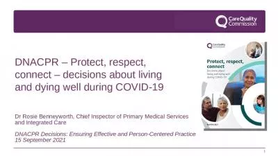 DNACPR –  Protect, respect, connect – decisions about living and dying well during