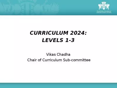 CURRICULUM 2024: LEVELS 1-3